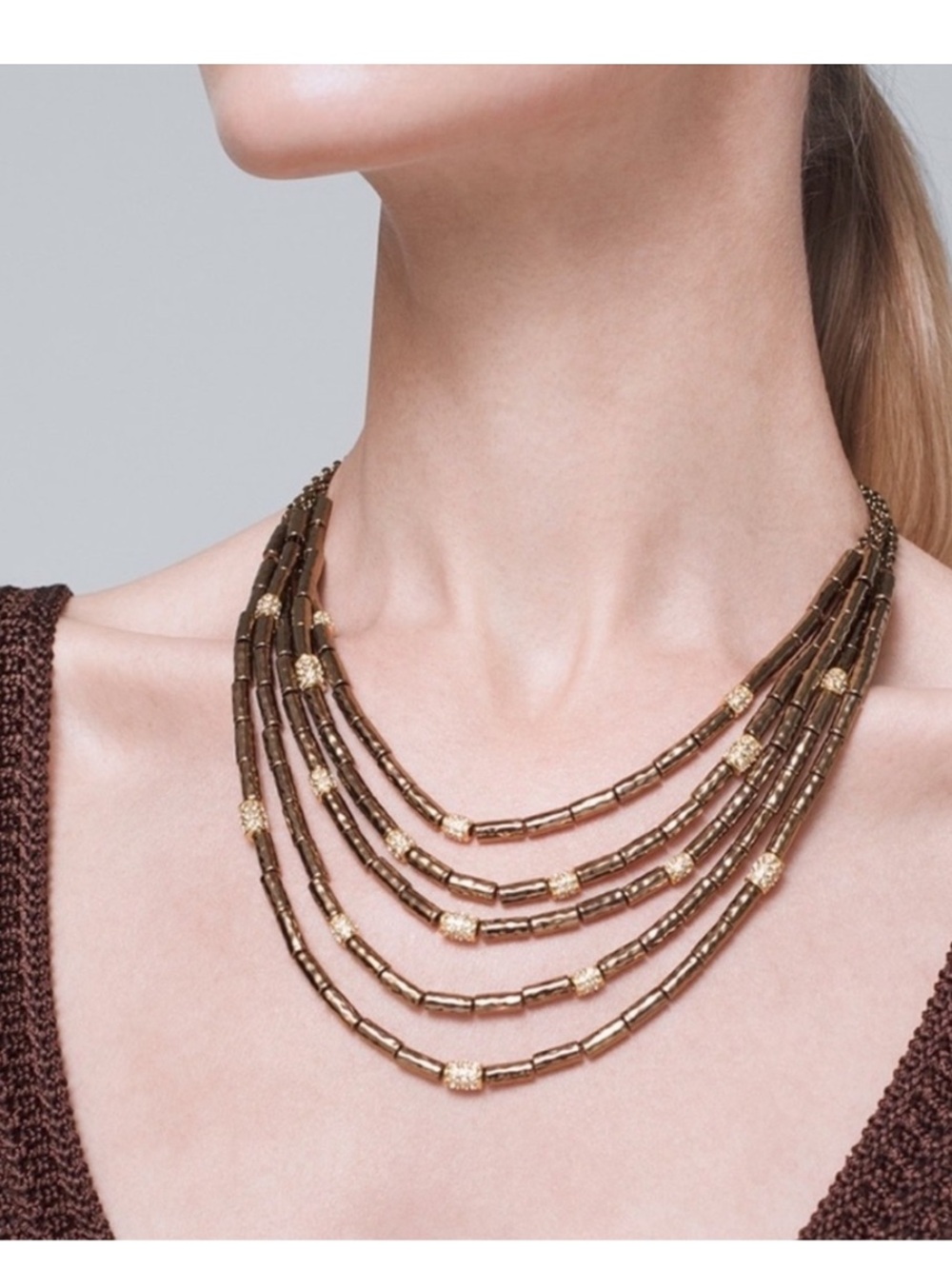 WHBM CHOCOLATE MULTI STRAND NECKLACE